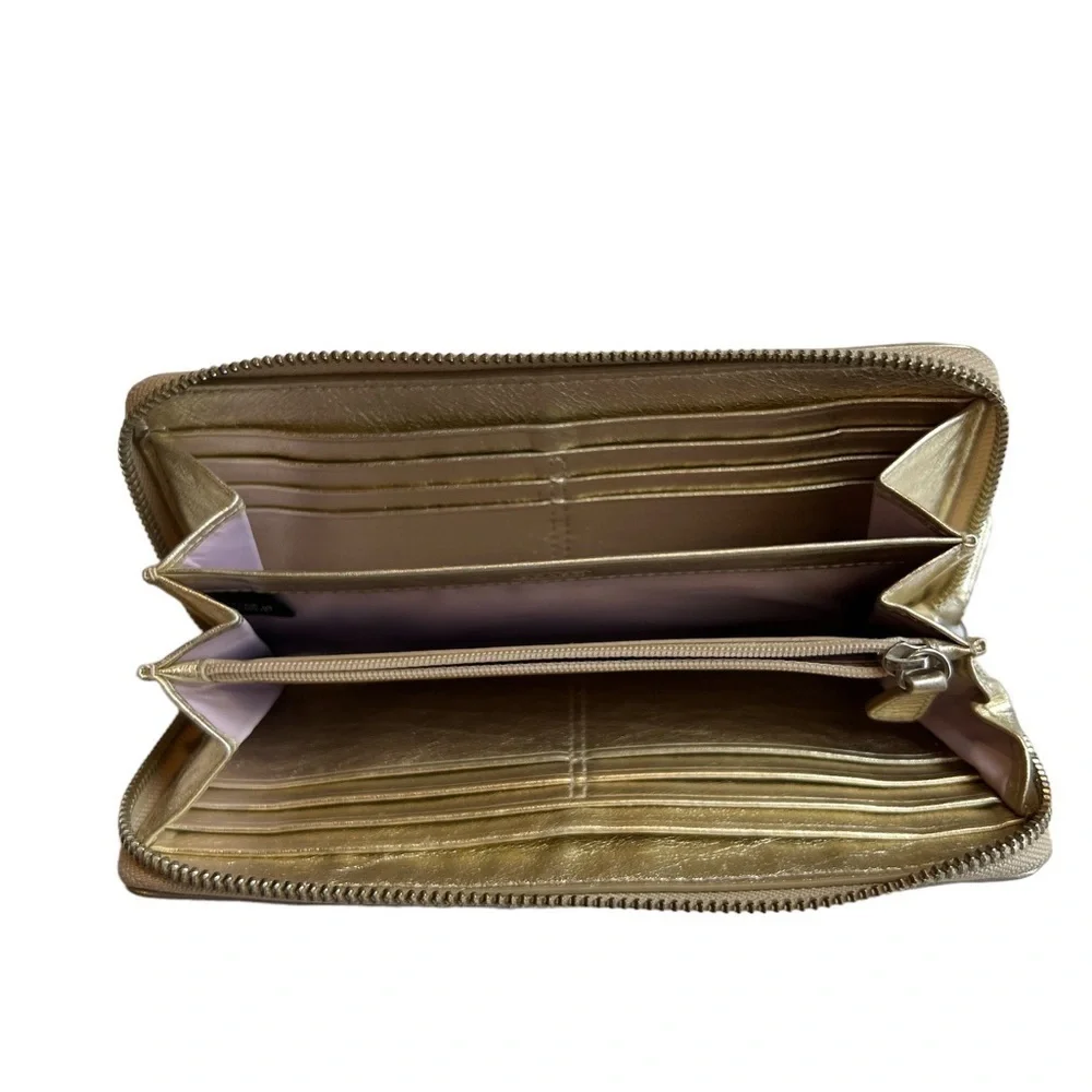 Coach large Gold & Cream Tan Two Tone wallet